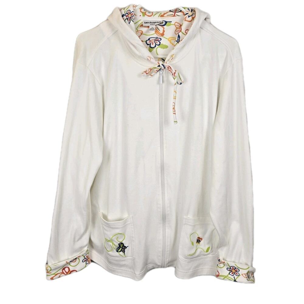 Breckenridge FLOWER POWER White Hooded Jacket Flower Cuffs Hood PLUS 2X RESORT